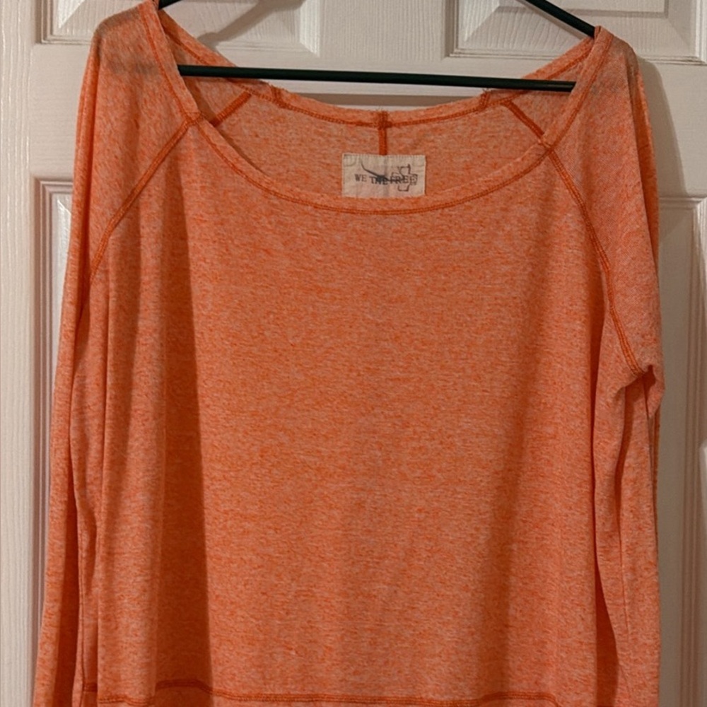 Free People Bright Orange Tee